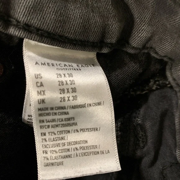 American Eagle Next Level Flex Distressed Jeans Gray 28x30 - Picture 6 of 6